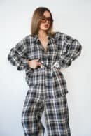 Koszula damska BG Pattern | czarny-beż