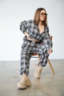 Koszula damska BG Pattern | czarny-beż