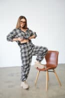 Koszula damska BG Pattern | czarny-beż