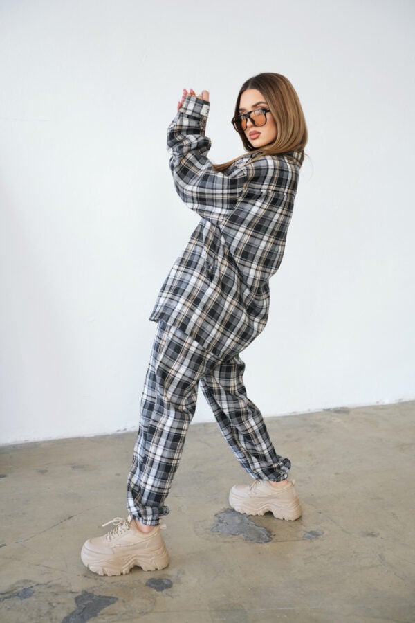 Koszula damska BG Pattern | czarny-beż