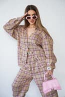 Koszula damska BG Pattern | beż-róż