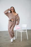 Koszula damska BG Pattern | beż-róż