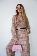 Koszula damska BG Pattern | beż-róż