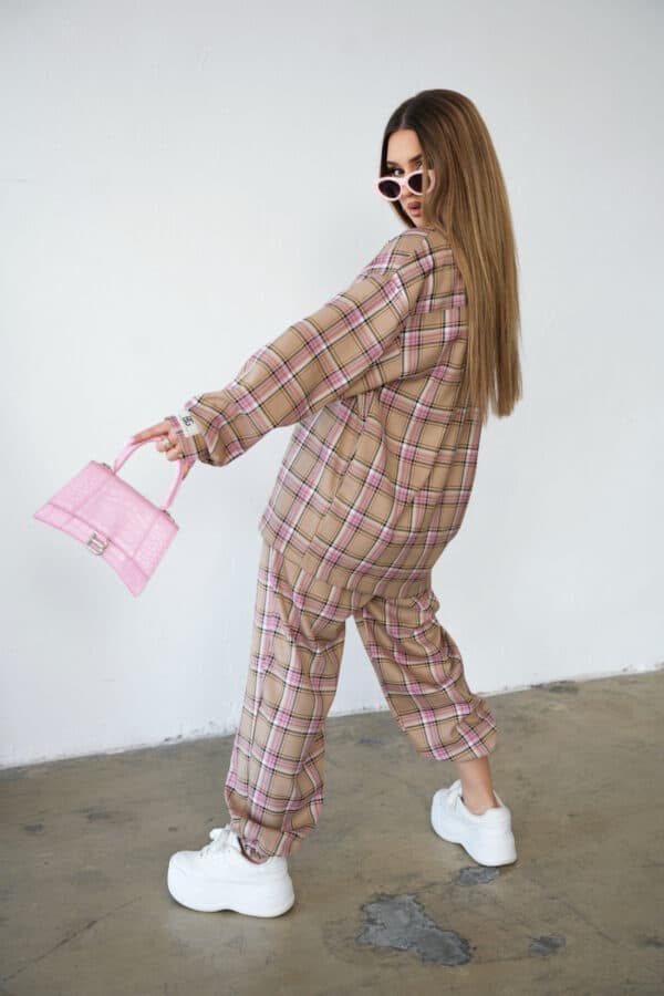 Koszula damska BG Pattern | beż-róż