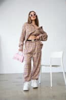 Spodnie damskie BG Friday | beż-róż Spodnie damskie BG Friday | beż-róż