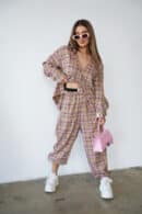 Spodnie damskie BG Friday | beż-róż Spodnie damskie BG Friday | beż-róż