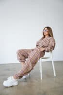 Spodnie damskie BG Friday | beż-róż Spodnie damskie BG Friday | beż-róż