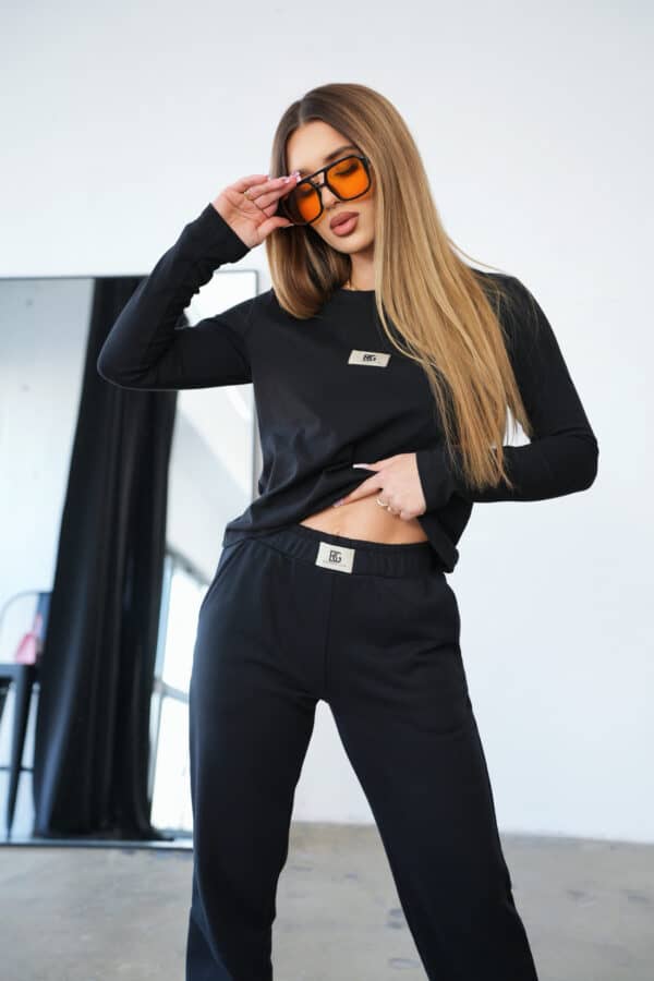 T-Shirt longsleeve damski BG Aria | czarny T-Shirt longsleeve damski BG Aria | czarny