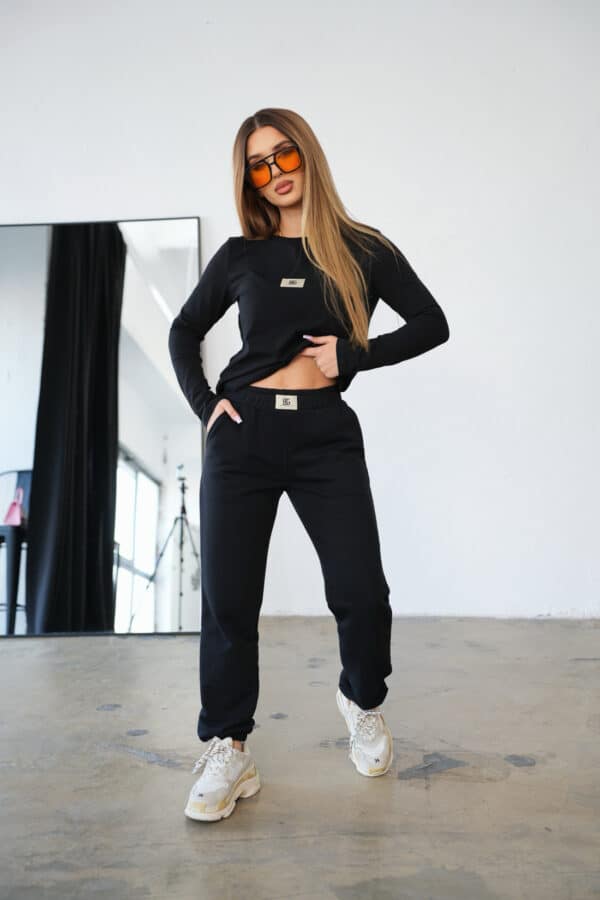 T-Shirt longsleeve damski BG Aria | czarny T-Shirt longsleeve damski BG Aria | czarny