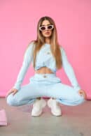 T-Shirt longsleeve damski BG Aria | błękit