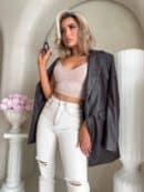 Marynarka LONG woskowana – czekoladowa Marynarka LONG woskowana – czekoladowa