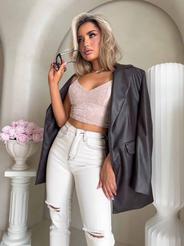 Marynarka LONG woskowana – czekoladowa Marynarka LONG woskowana – czekoladowa