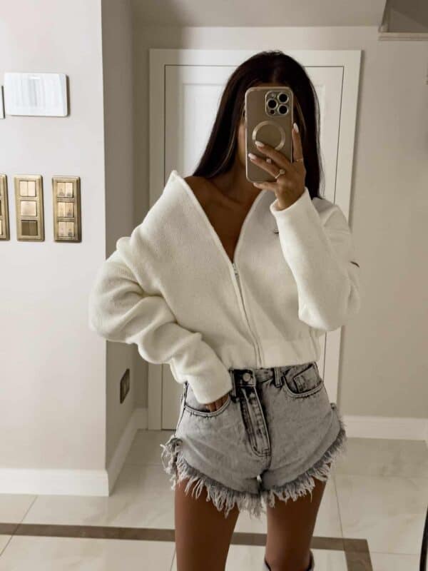 Bomberka MOHAIR - ecru