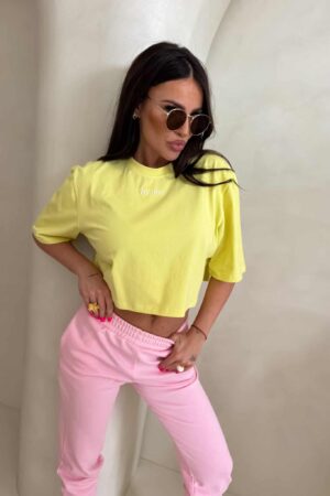 T-shirt pudełkowy ALLO - cytrynowy