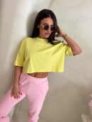 T-shirt pudełkowy ALLO - cytrynowy T-shirt pudełkowy ALLO - cytrynowy