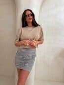 T-shirt pudełkowy ALLO - beżowy T-shirt pudełkowy ALLO - beżowy