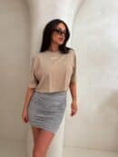 T-shirt pudełkowy ALLO - beżowy T-shirt pudełkowy ALLO - beżowy