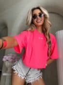 T-shirt pudełkowy ALLO - neon róż T-shirt pudełkowy ALLO - neon róż