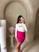 Spódnica MARSZCZONA – fuksja