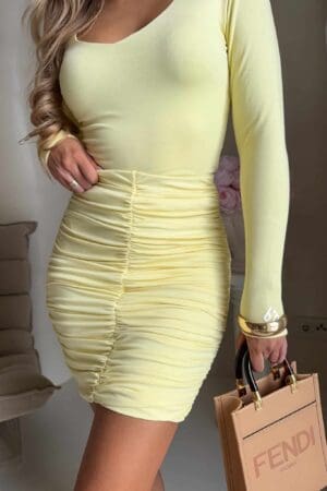 Spódnica MARSZCZONA – bananowa