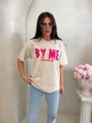 Dekatyzowany t-shirt BALEN - jasny beż Dekatyzowany t-shirt BALEN - jasny beż