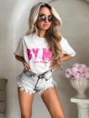 Dekatyzowany t-shirt BALEN - jasny beż Dekatyzowany t-shirt BALEN - jasny beż