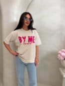 Dekatyzowany t-shirt BALEN - jasny beż Dekatyzowany t-shirt BALEN - jasny beż