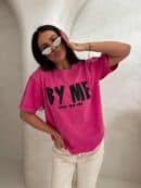 Dekatyzowany t-shirt BALEN - różowy