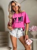 Dekatyzowany t-shirt BALEN - różowy