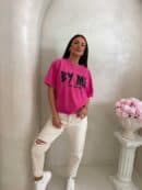 Dekatyzowany t-shirt BALEN - różowy