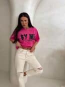 Dekatyzowany t-shirt BALEN - różowy