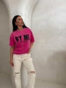 Dekatyzowany t-shirt BALEN - różowy