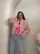 Kurtka bomberka CLOUDY – pudrowy róż