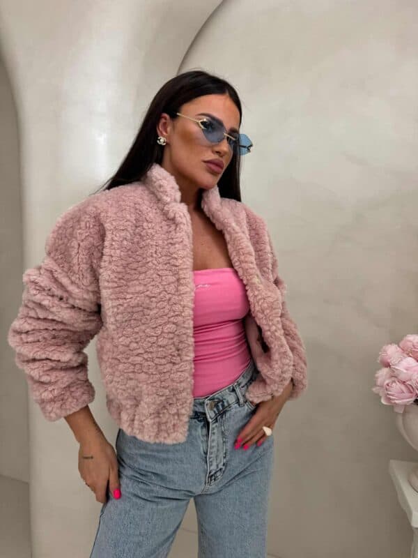 Kurtka bomberka CLOUDY – pudrowy róż