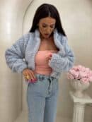 Kurtka bomberka CLOUDY – baby blue