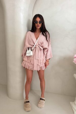 Kardigan ORIANA - pudrowy róż