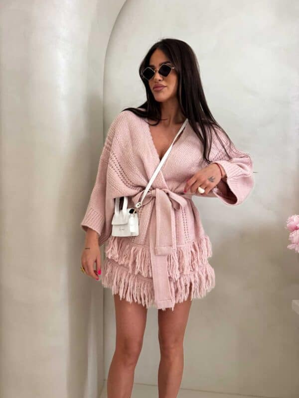 Kardigan ORIANA - pudrowy róż