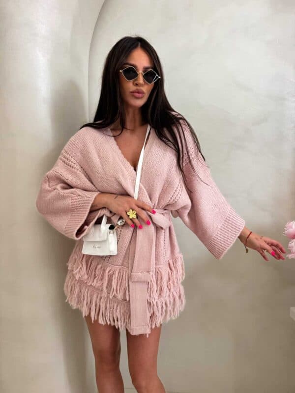 Kardigan ORIANA - pudrowy róż