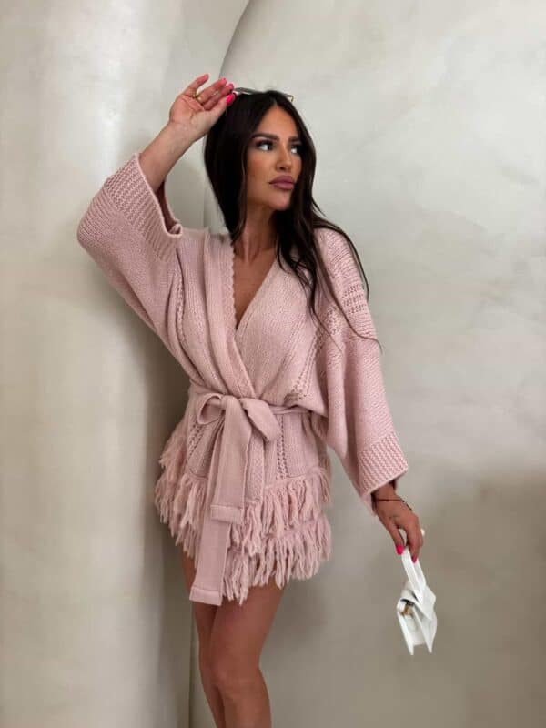 Kardigan ORIANA - pudrowy róż