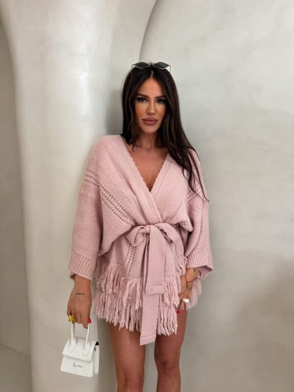 Kardigan ORIANA - pudrowy róż