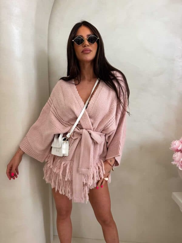 Kardigan ORIANA - pudrowy róż