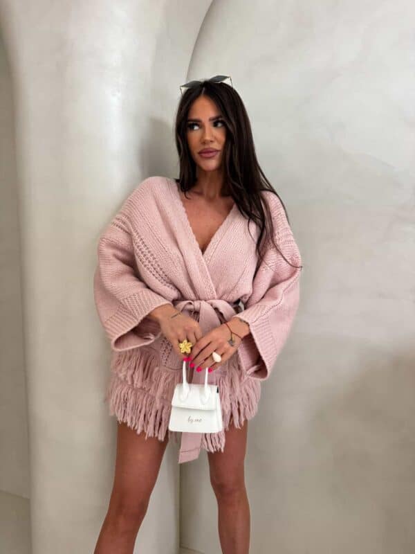 Kardigan ORIANA - pudrowy róż