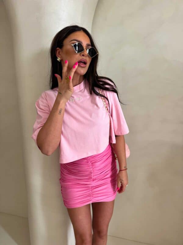 Spódnica MARSZCZONA – różowa