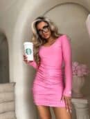 Spódnica MARSZCZONA – różowa