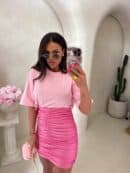 Spódnica MARSZCZONA – różowa