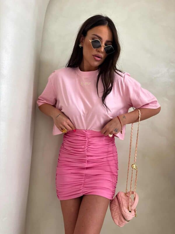 Spódnica MARSZCZONA – różowa