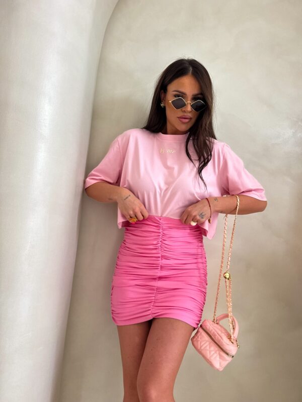 T-shirt pudełkowy ALLO - różowy