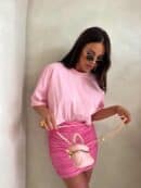 T-shirt pudełkowy ALLO - różowy