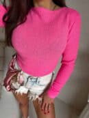 Bluzka SKIN WAFELEK  – różowy