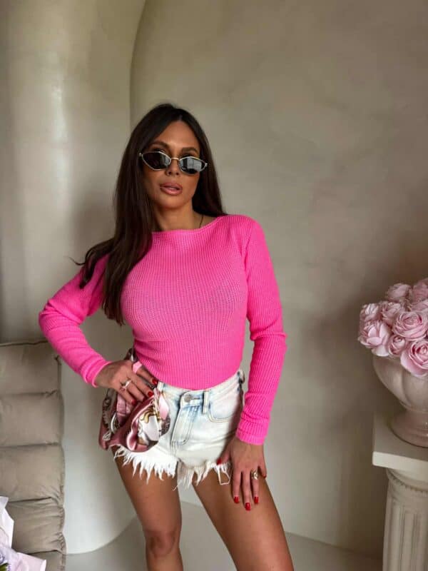 Bluzka SKIN WAFELEK  – różowy